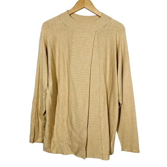 NEW! Club Monaco 100% Cashmere Knit Pullover Open Back Camel Soft - L - Picture 1 of 5
